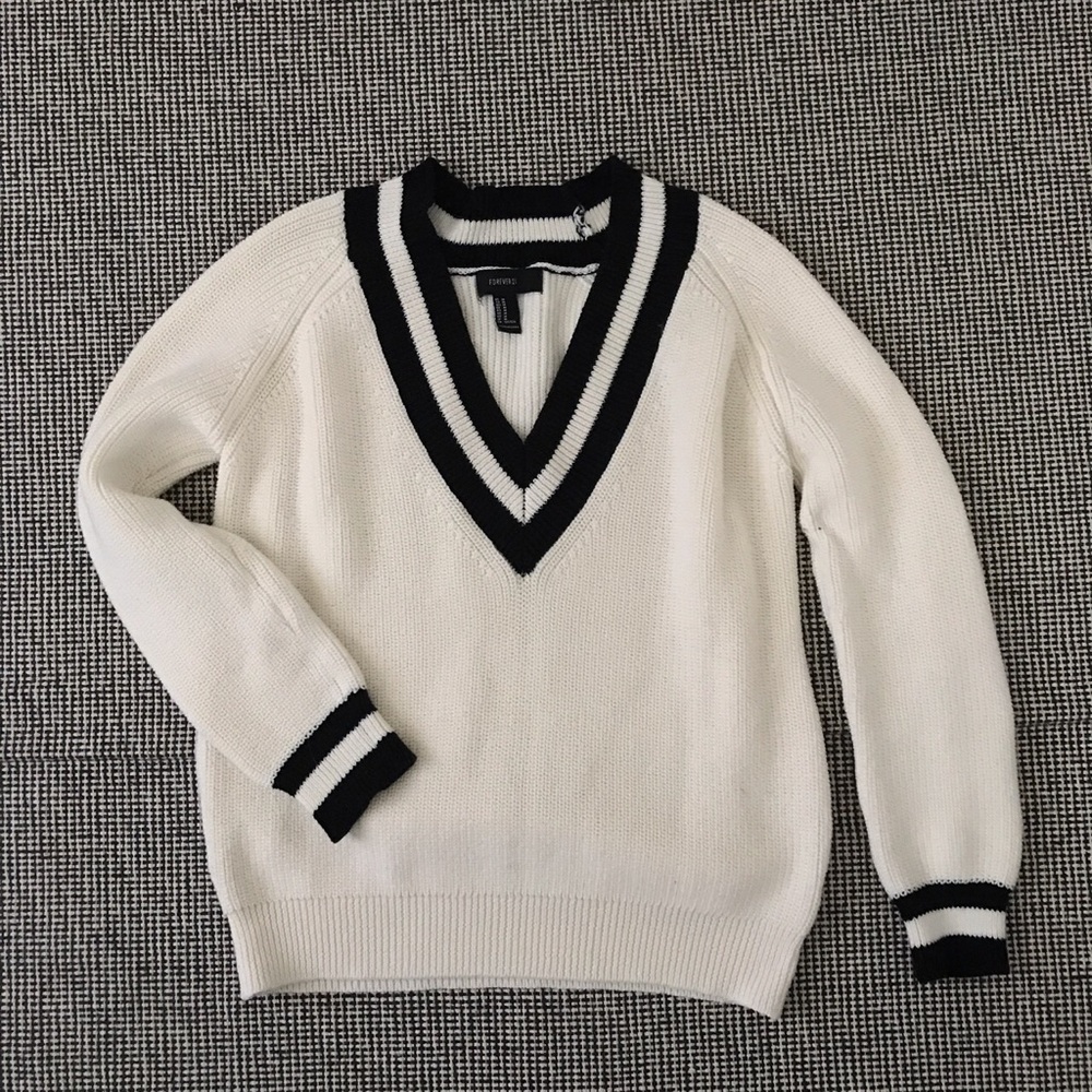 Varsity v neck sweater